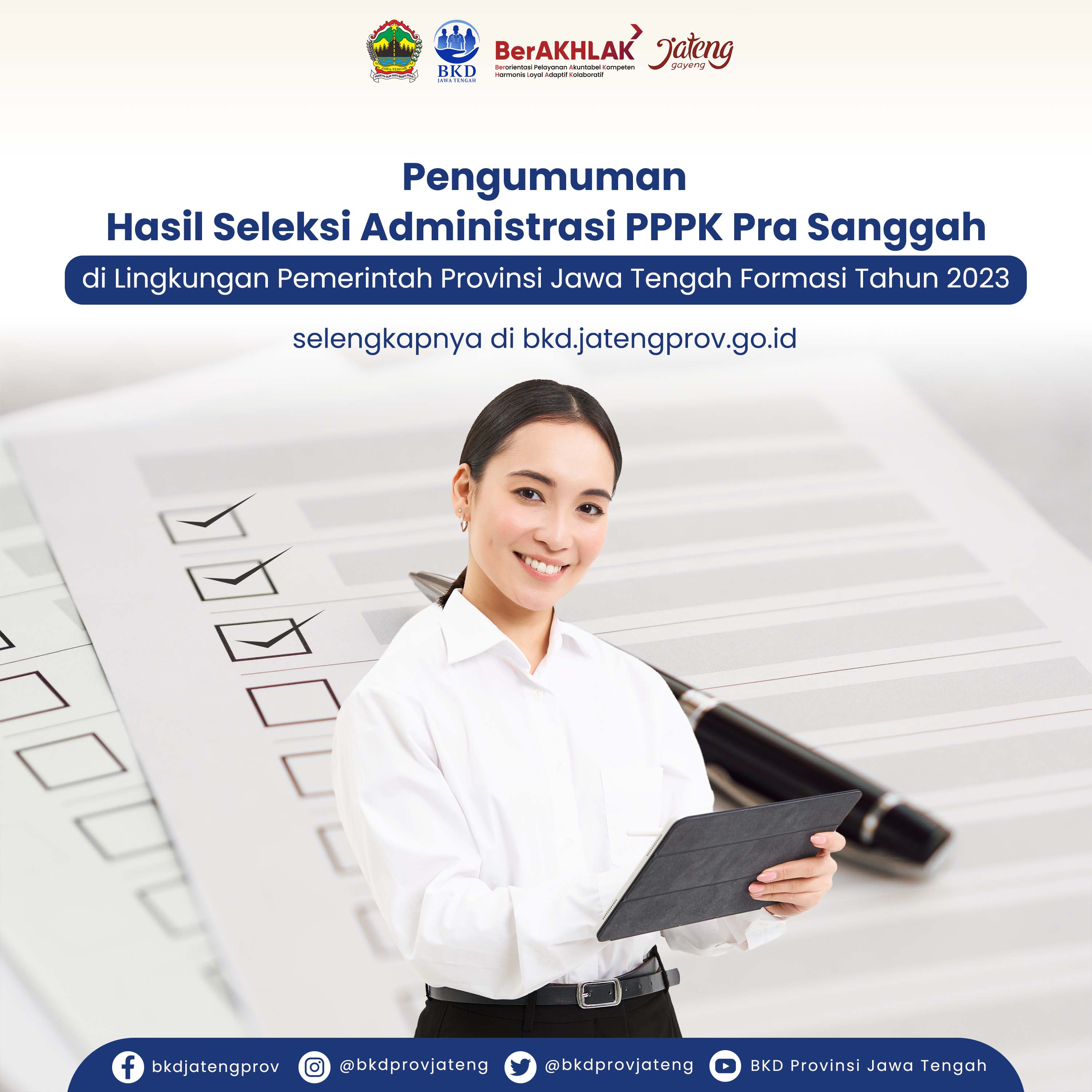 Hasil Seleksi Administrasi Pra Sanggah Penerimaan PPPK Pemerintah Provinsi Jawa Tengah Tahun 2023