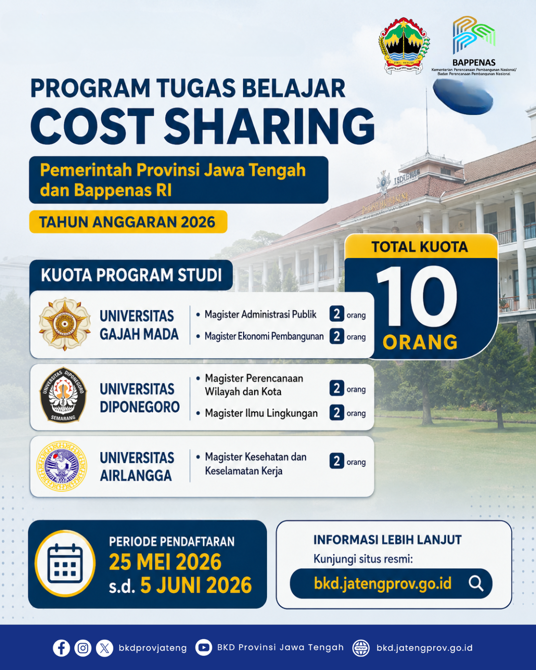 Pemprov Jateng dan Bappenas RI Buka Kesempatan Tugas Belajar S2 bagi PNS